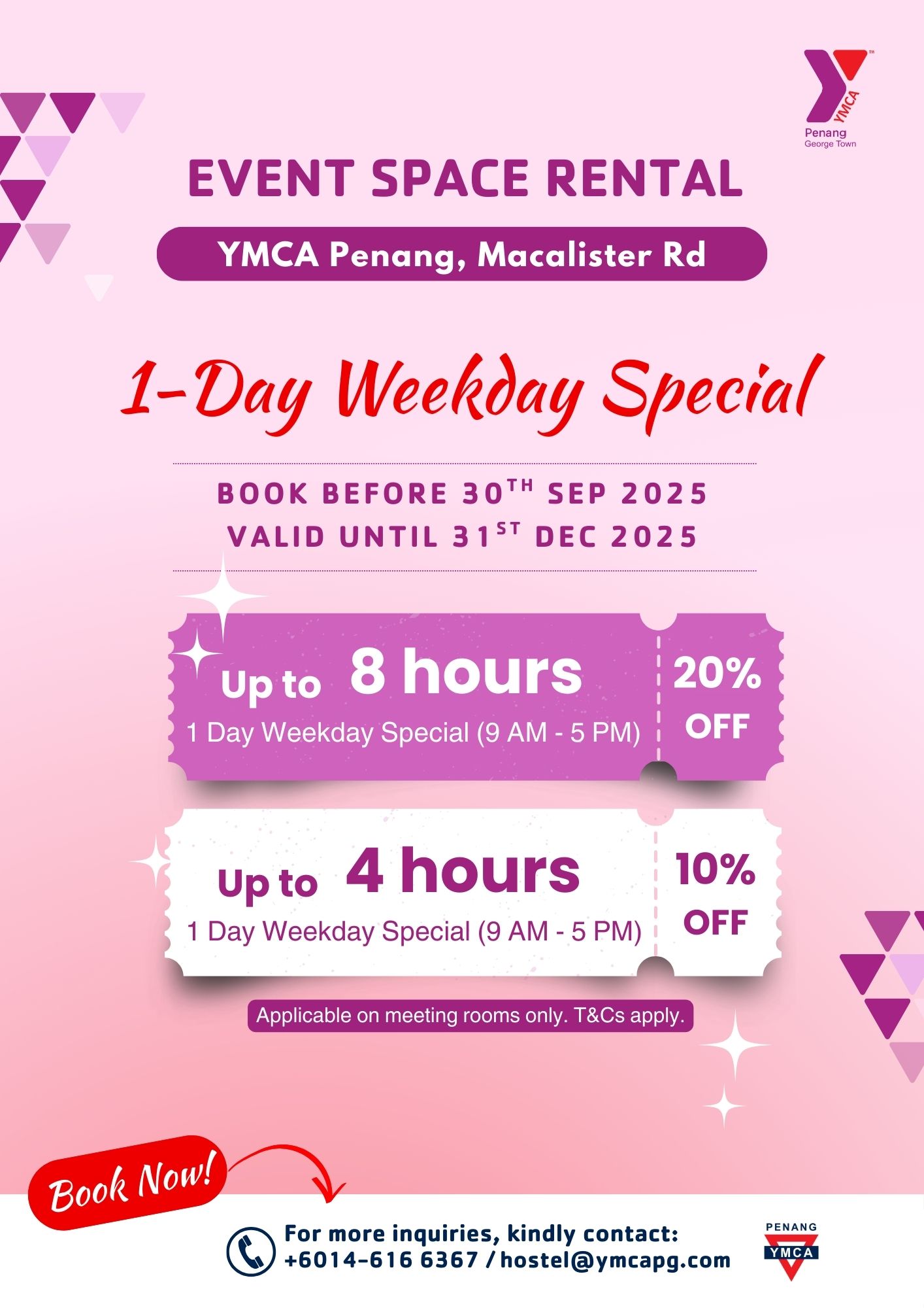 YMCA Event Space Promo Poster 2025 1-Day Weekday Special (A4)_150825