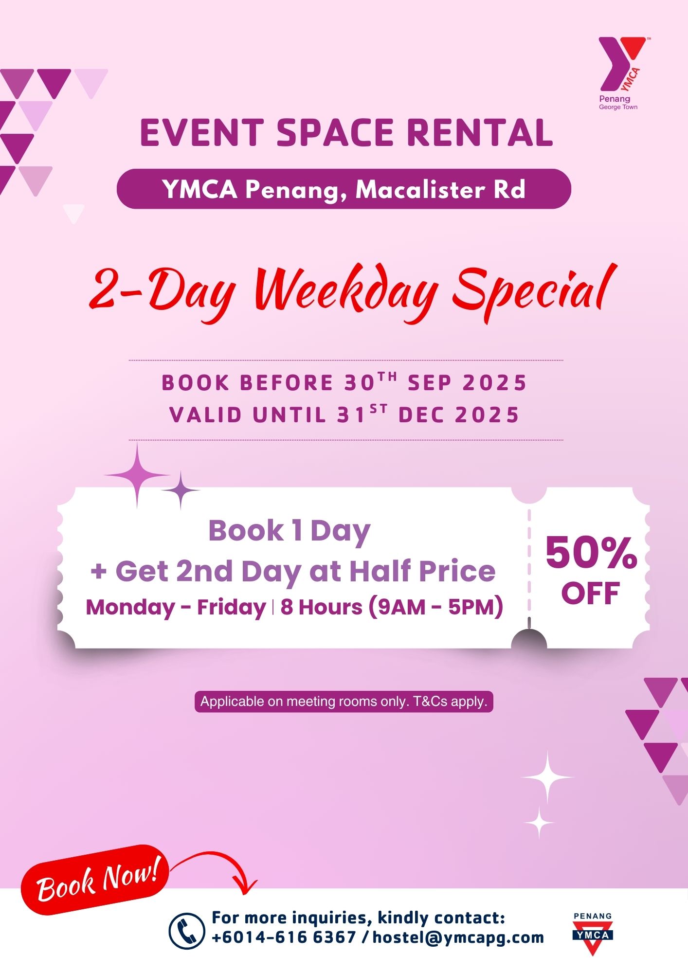 YMCA Event Space Promo Poster 2025 2-Day Weekday Special (A4)_150825